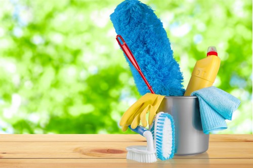 Local cleaner preparing a kitchen and bathroom in Clapham