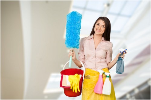 Local cleaners maintaining a Clapham office meeting room and reception area