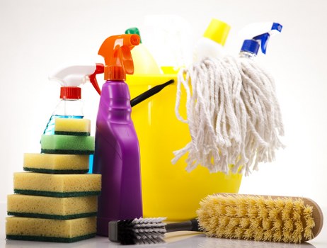 Team member reviewing service checklist before a cleaning appointment