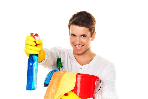 Local cleaner working in a modern Clapham apartment